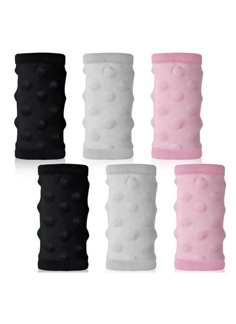 SYOSI - Car Seat Strap Covers, for Babies Soft Car Seat Straps Shoulder Pads, Kid Car Seat Strap Pads Seat Belt Covers, for Baby Infant Seat Belt Cushion for Pushchair Stroller (Black, Gray, Pink) (6 Pieces) - Image 1