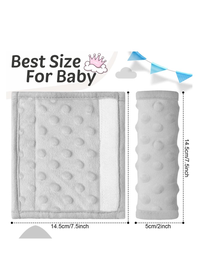 SYOSI - Car Seat Strap Covers, for Babies Soft Car Seat Straps Shoulder Pads, Kid Car Seat Strap Pads Seat Belt Covers, for Baby Infant Seat Belt Cushion for Pushchair Stroller (Black, Gray, Pink) (6 Pieces) - Image 1