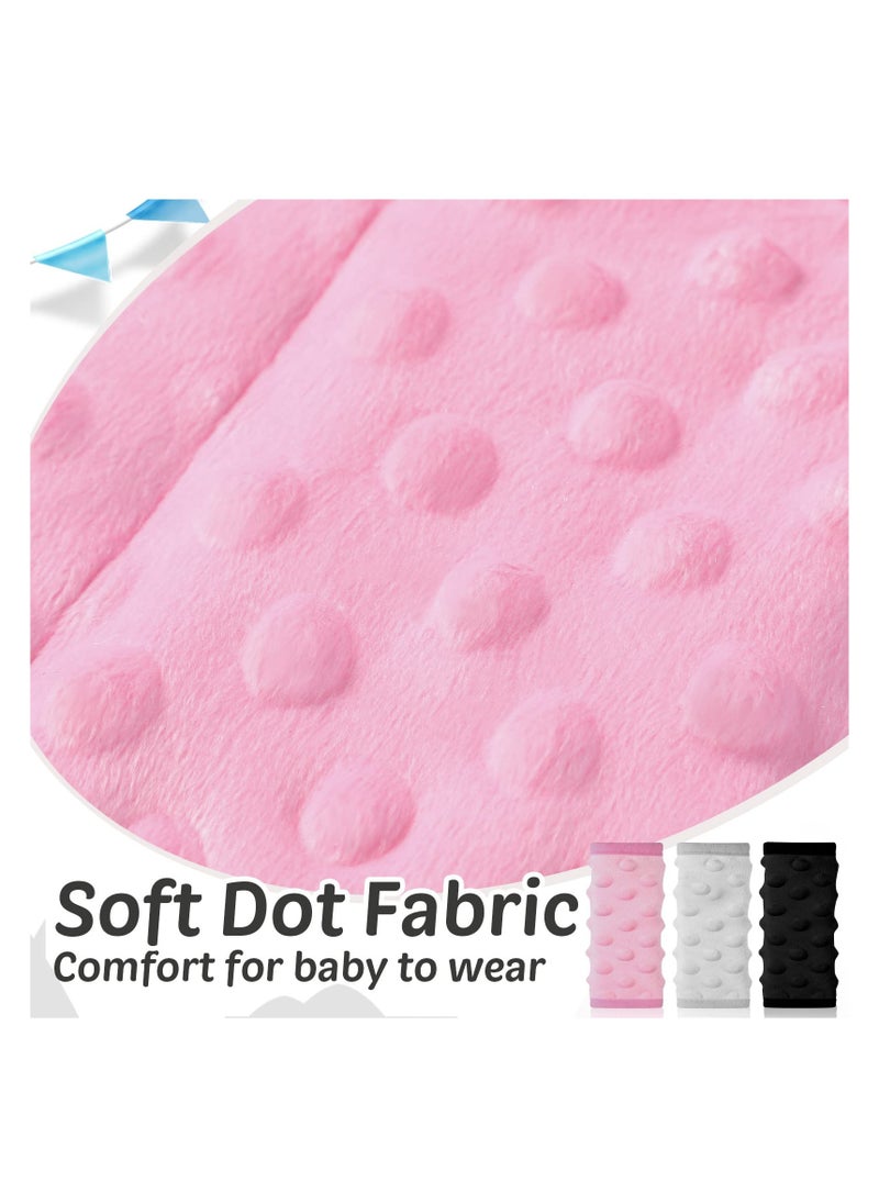 SYOSI - Car Seat Strap Covers, for Babies Soft Car Seat Straps Shoulder Pads, Kid Car Seat Strap Pads Seat Belt Covers, for Baby Infant Seat Belt Cushion for Pushchair Stroller (Black, Gray, Pink) (6 Pieces) - Image 1