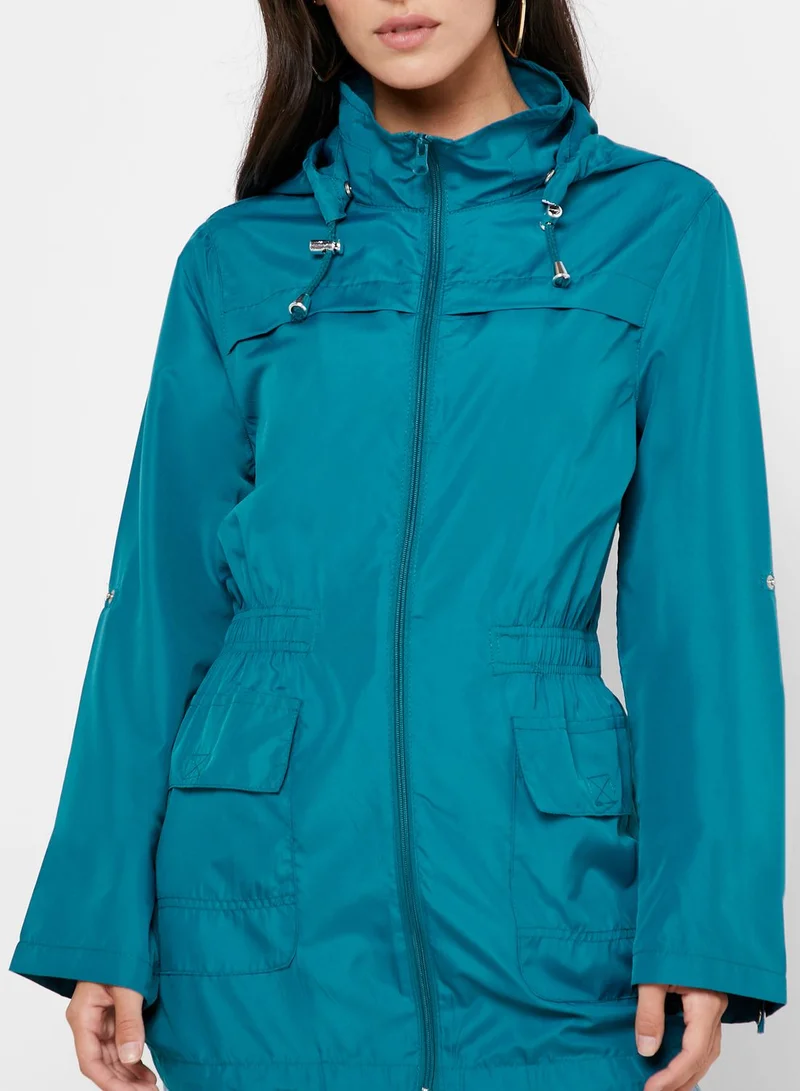 Ginger Showerproof Hooded Jacket