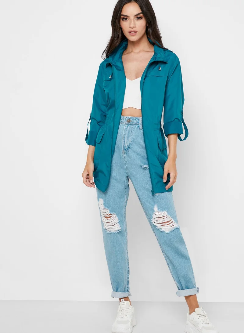 Ginger Showerproof Hooded Jacket