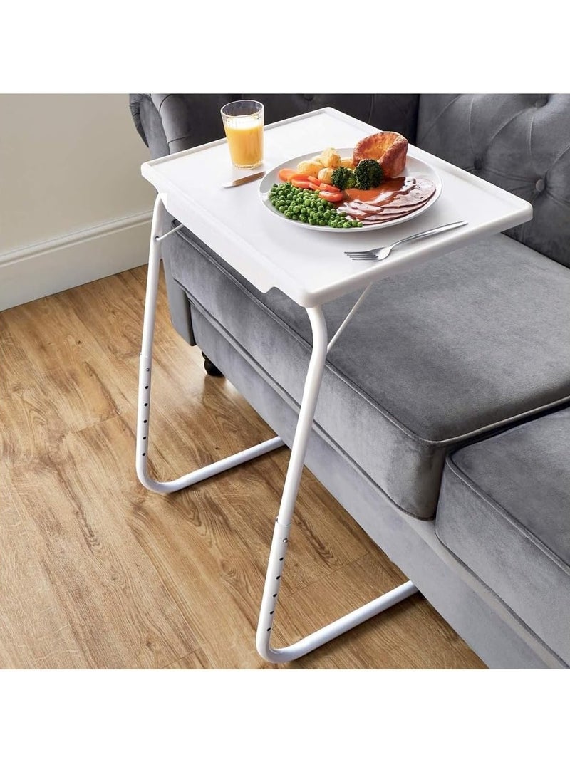 TABLE-MATE Adjustable Multi Position Portable Folding Table Mate For Bed Trey Work Watch TV Dining Study Outdoor & Office Furniture Milk White Energy Class A - Image 3