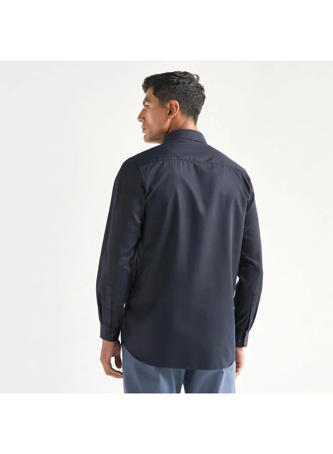 Splash FAV Regular Fit Solid Shirt with Long Sleeves and Pocket