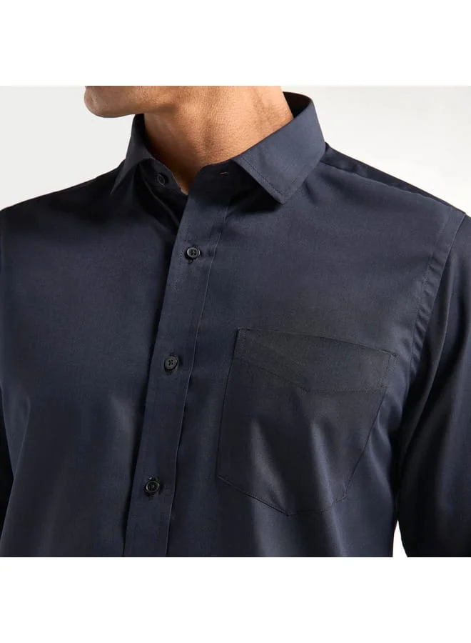 Splash FAV Regular Fit Solid Shirt with Long Sleeves and Pocket