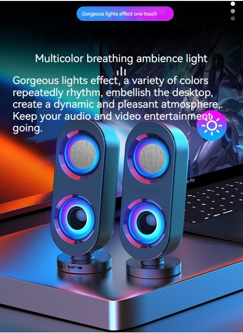 Generic - Computer audio desktop speaker subwoofer wired Bluetooth dual-purpose USB interface multi-purpose high-volume audio - Image 1