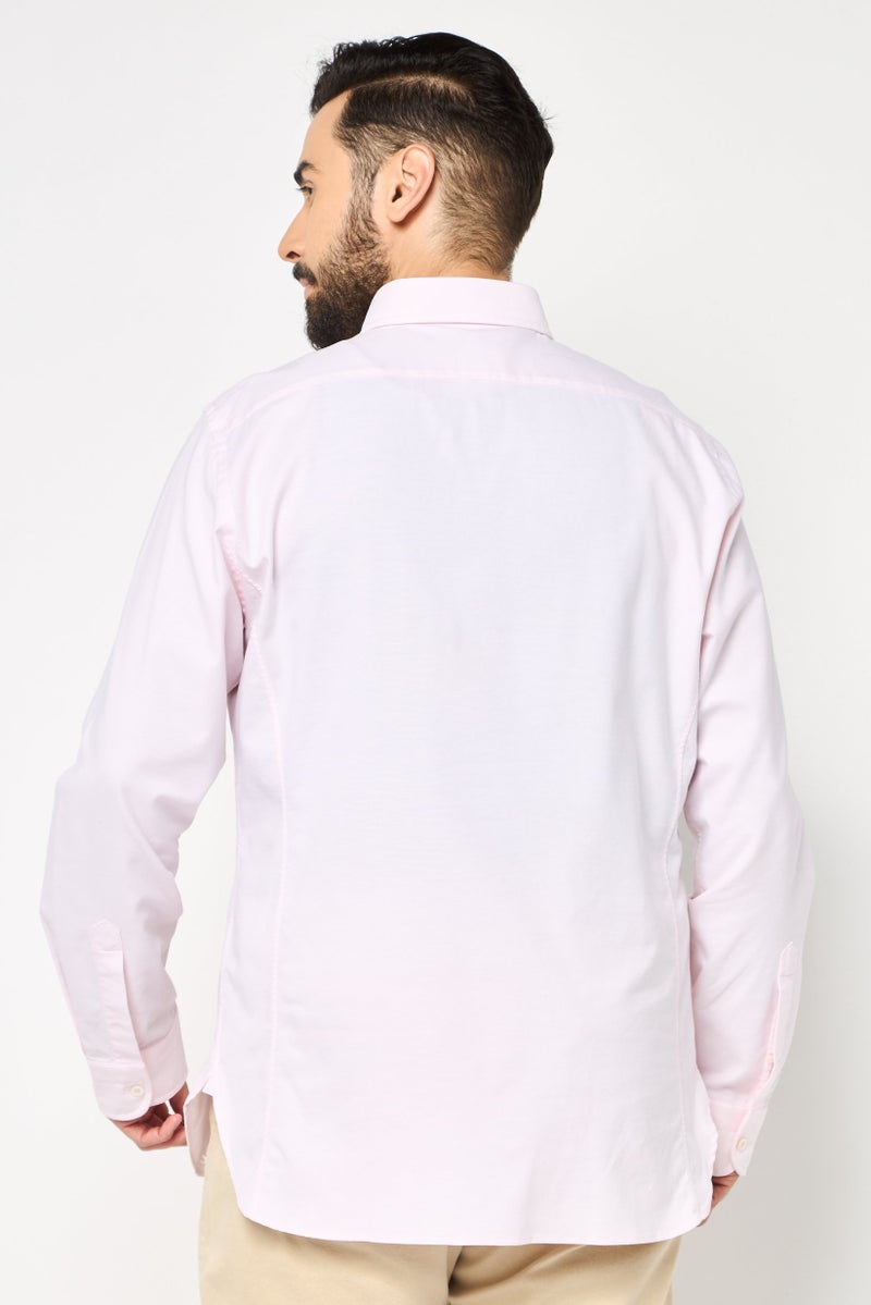 TOM FORD Men Regular Fit Long Sleeve Solid Dress Shirt, Light Pink - Image 4