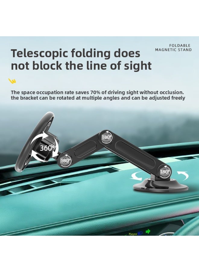 1pcs black high color value joint folding magnetic holder car phone holder, free to adjust the angle to put shaking down strong fixed in any position of your car - Image 3