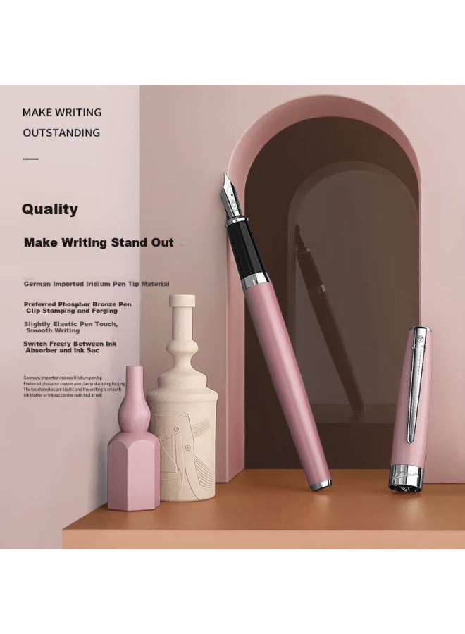 Pimio Morandi Color Series مجموعة هدايا قلم حبر فاخر قلم توقيع مجموعة حبر هدية تخرج للرجال والنساء الطلاب البالغين ممارسة الخط هدية مكتب الأعمال T717 وردي - Image 2