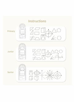 KASTWAVE 3Pcs Multifunctional Geometric Ruler, Mathematics Drawing Ruler, Geometric Drawing Template Measuring Draft Rulers for Student School Office  - Image 5