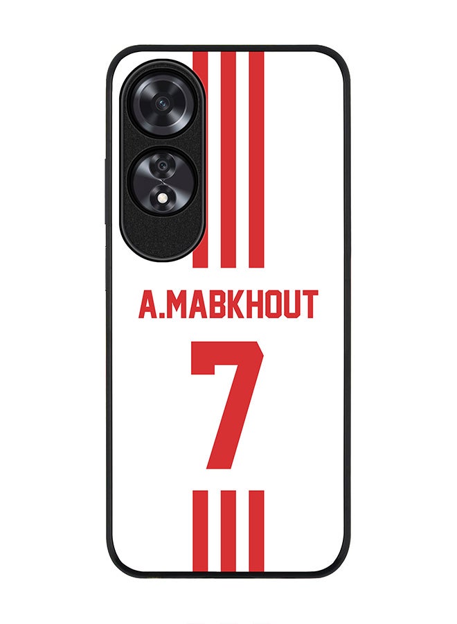 Stylizedd Rugged Black edge case for Oppo A60, Slim fit Soft Case Flexible Anti Drop TPU Gel Thin Cover - Football Team - UAE, Player Name - A.Mabkhout - Image 1