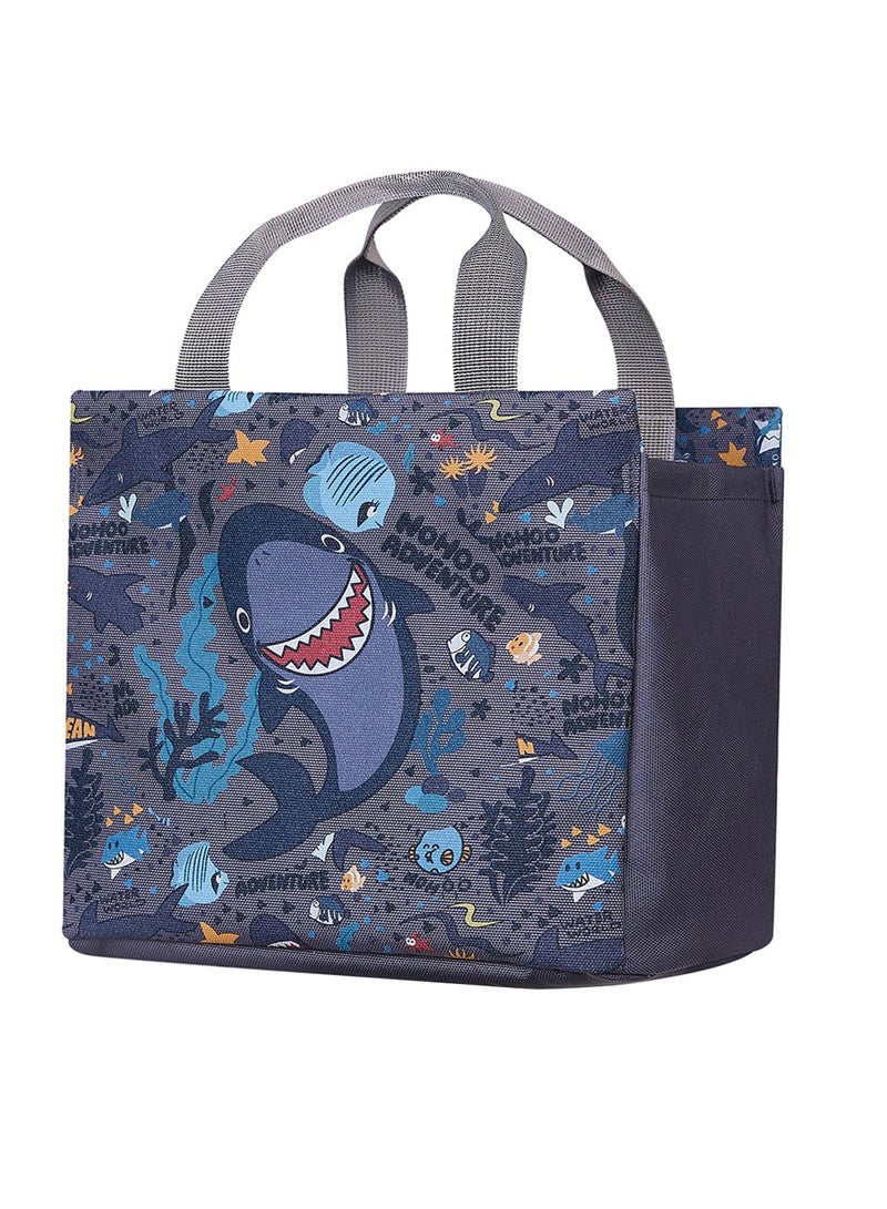Nohoo Kids Tuition Bag / Hand Lunch Bag Shark - Grey - Image 1