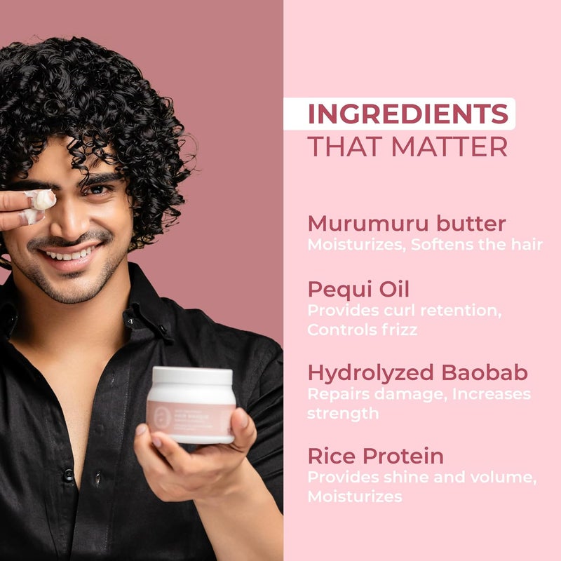 Ashba Botanics Deep Conditioning Hair Mask For Dry Frizzy HairHydrating Masque For CurlyWavy Straight HairWith MurumuruShea ButterBaobab Protein Pequi OilSilicone Free 237 ml280 grams - Image 3