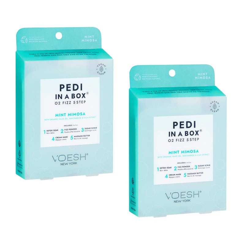 VOESH Pedi in a Box O2 Fizz Variety 3 Pack Detoxifying Spa Pedicure DIY Pedi atHome Pedi Pedi in a Box Spa Foot Treatment Vegan Beauty Foot Detox Pedicure Prep