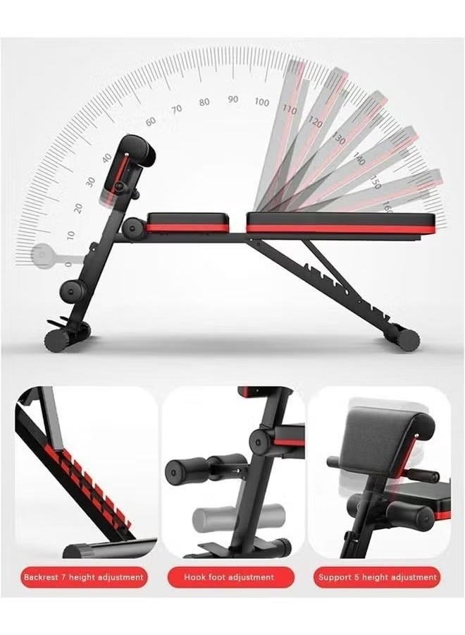 WALALLA Dumbbell Weight Bench Foldable Workout Weight Bench Incline Decline Adjustable Benches Multifunctional Workout Weight Fitness Bench Strength Training Bench Exercise Equipment For Home Gym - Image 5