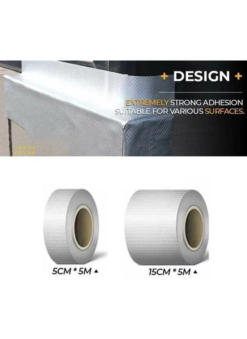 Excefore - Super Strong Aluminum Foil Butyl Tape Super Waterproof Tape Self Adhesive Adhesive Tape Kitchen and Bathroom House Roof Mending Materials for Pipes Patch Holes - Image 1
