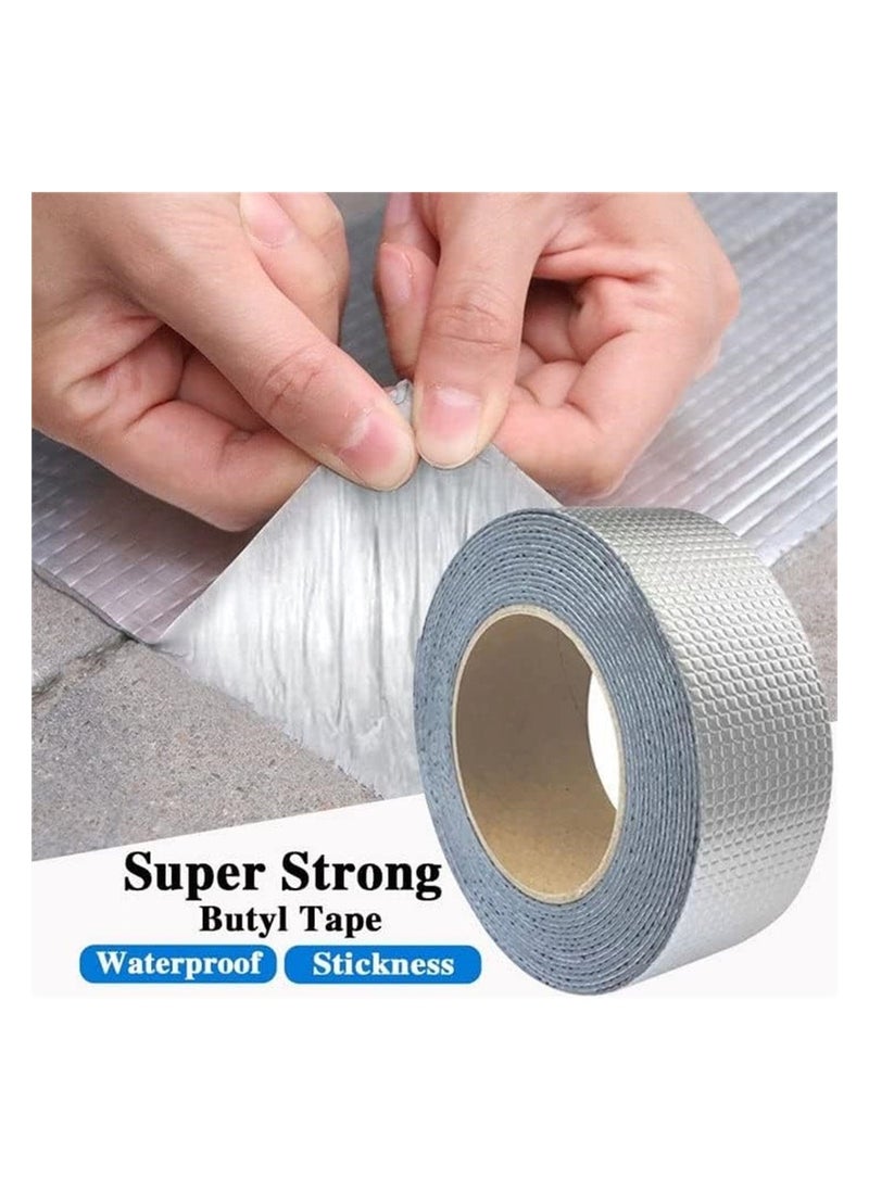 Excefore - Super Strong Aluminum Foil Butyl Tape Super Waterproof Tape Self Adhesive Adhesive Tape Kitchen and Bathroom House Roof Mending Materials for Pipes Patch Holes - Image 1