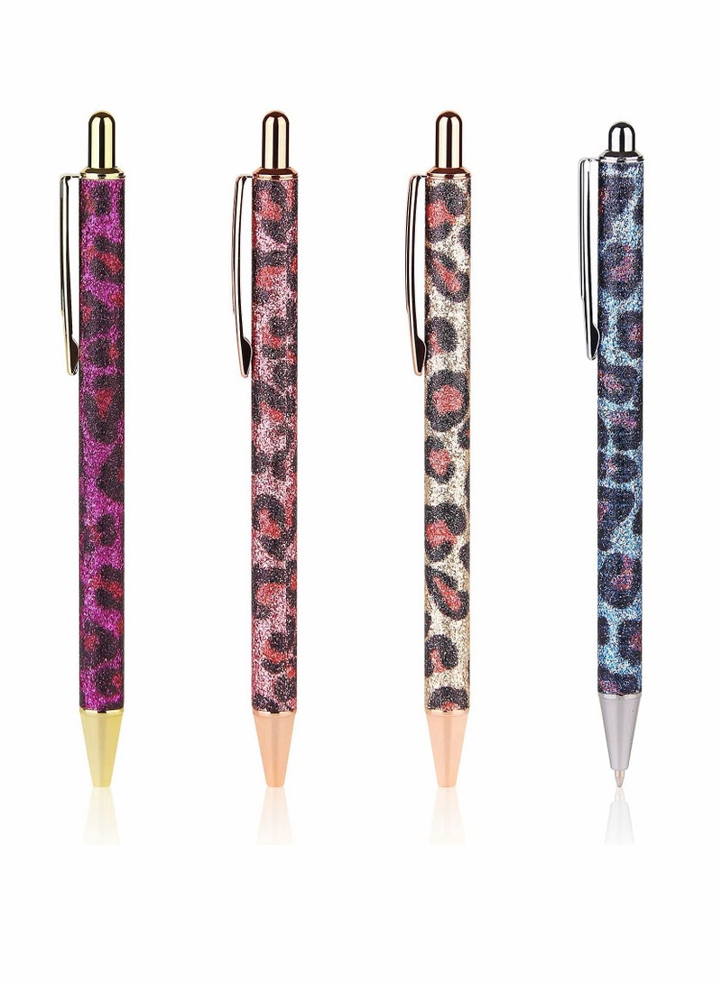 XiuWoo Ballpoint Pens  Comfortable Writing Metal Retractable Pretty Journaling Black Ink Medium Point 1.0 mm Click Cute Pens Office Supplies for Women & Men (4Pcs) - Image 4