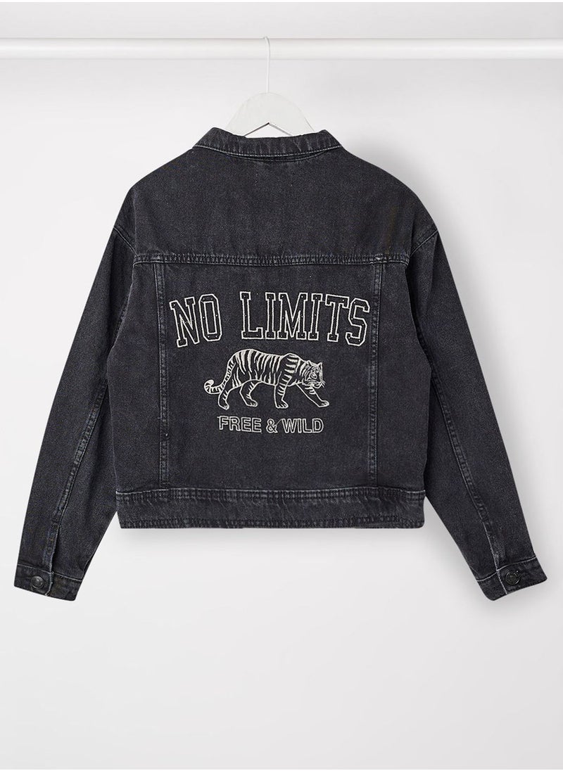 MANGO Youth Embroidered Detail Jacket  - Image 2