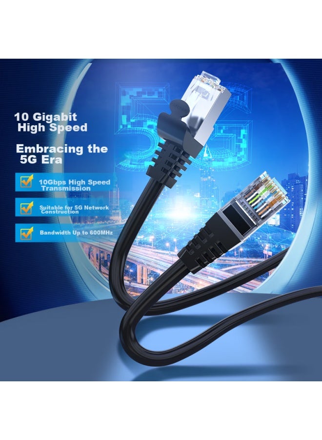 CHOSEAL Akihabara Cat7 Pure Copper Twisted Pair Cable, Cat7 Double-shielded 8-core Twisted Pair, Engineering 10 Gigabit Network Connection Cable, Broadband Computer Monitoring Network Patch Cable, 20 Meters, Qj7101bk - Image 2