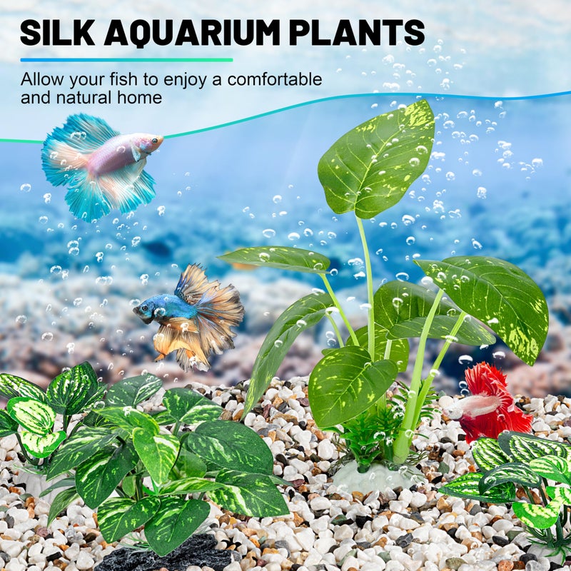 MyLifeUNIT Betta Fish Tank Decor, 10 Pack Silk Aquarium Plants for Aquarium Decoration and Fish Tank Decoration - Image 2