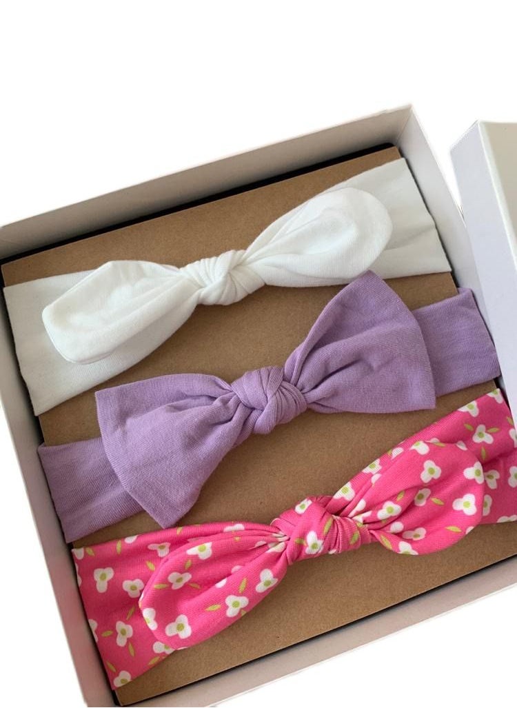 The Girl Cap The Girl Cap Elastic Baby Headband Stretchable Cotton Assorted Hairbands Hair Accessories for Baby - Multicolor - 3PCS  - Image 1
