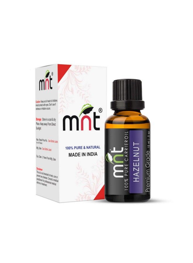 MNT Hazelnut Cold Pressed Carrier Oil 100% Pure Natural & Undiluted For Aromatherapy Skin Body And Face (15Ml) - Image 2