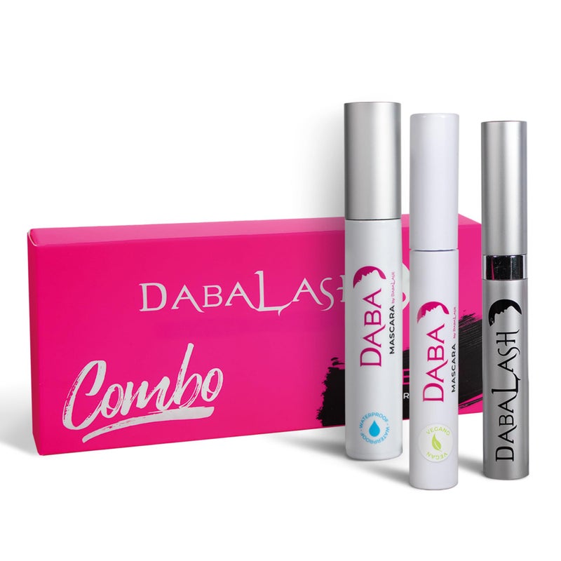 DABALASH Trio Combo Professional Eyelash Brow Growth Serum 018 oz Waterproof Mascara 045 oz Vegan Mascara 03oz Promotes the Appearance of Naturally Longer Fuller Thicker Hair