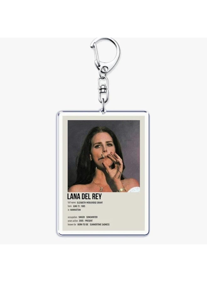 Generic Hot Lana Del Rey Minimalist Poster Keychain for Bag Pendant Born To Die Ultraviolence Key Chain Ring Keyring Jewelry Fans Gift-Color:13-Ships From:CHINA  - Image 4