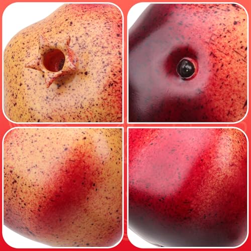 Woration 6 PCS Artificial Fake Pomegranates Faux Realistic Simulation Fruits Vivid Pomegranate for Home Ornament Party Desk Office Restaurant Decorations Props - Image 4