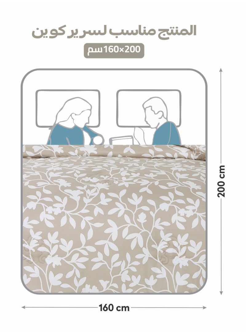 Doona Printed 4-Pcs Queen Comforter Bedding Set Fits 160x200cm -Includes Comforter, Fitted Sheet, Pillow Shams & Pillowcases – Soft Microfiber Fabric with Soft 350 GSm Filling - Image 3