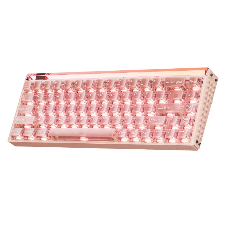 MelGeek MADE68 Ultra 65 Wired Gaming Keyboard Magnetic Keyboard with Hall Effect Rapid Trigger HotSwappable RGB Backlit Adjustable Actuation HIVE Custom Aluminum Case Transparent Pink - Image 2