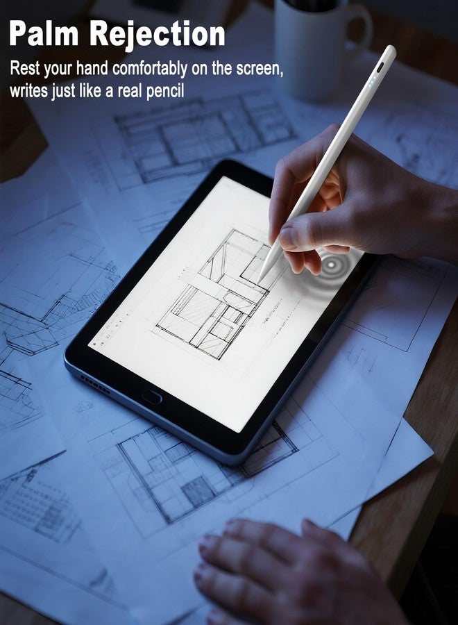 DIGIROOT قلم ستايلس لجهاز آيباد الجيل العاشر، شحن سريع 3X لقلم آبل مع رفض راحة اليد وحساسية الميل، متوافق مع آيباد 2018-2025 6/7/8/9/10/11، برو 11"/12.9"/M4، إير 3/4/5/M2/M3، ميني 5/6 - Image 4