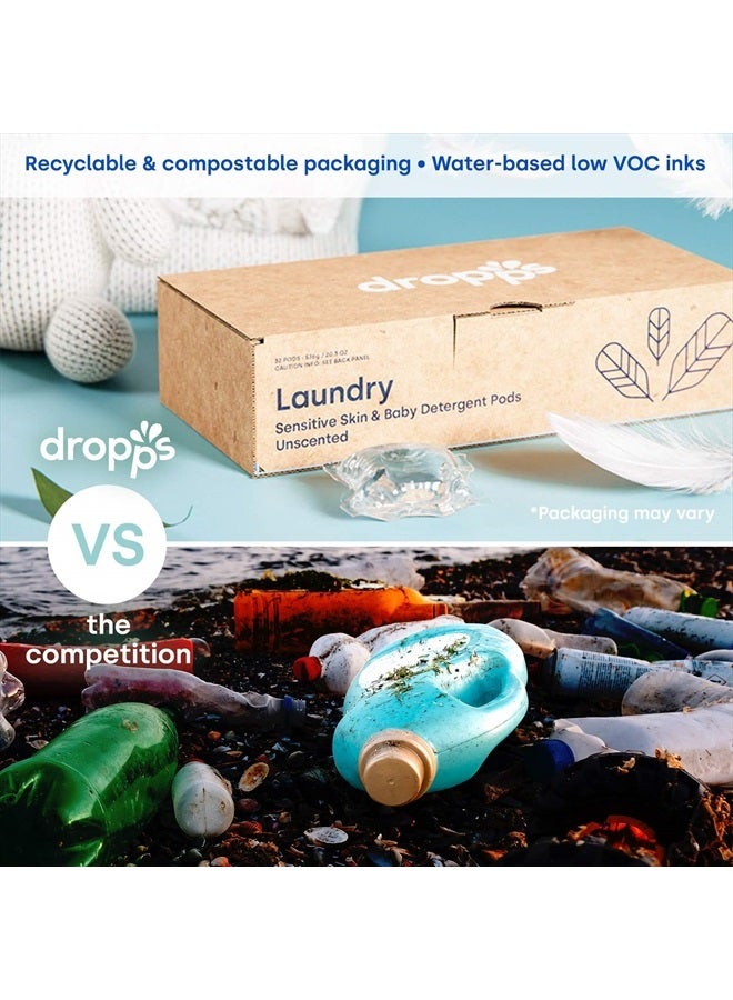 Dropps Sensitive Skin Laundry Detergent Pods: Unscented | 36 Count | HE Compatible + All Washers | Cold Wash + All Temperatures | Free & Clear | Low Waste Packaging - Image 5