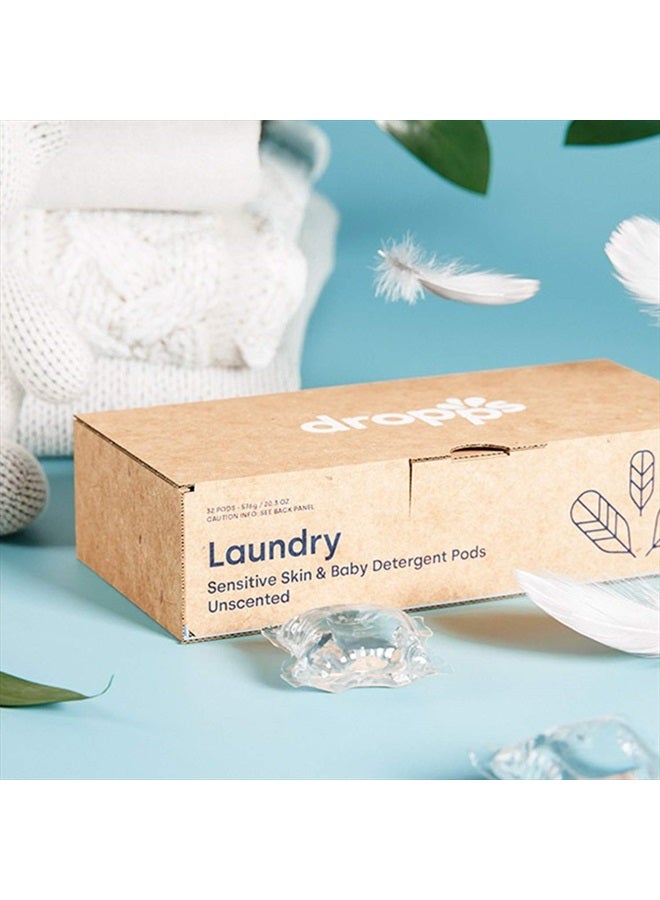 Dropps Sensitive Skin Laundry Detergent Pods: Unscented | 36 Count | HE Compatible + All Washers | Cold Wash + All Temperatures | Free & Clear | Low Waste Packaging - Image 2