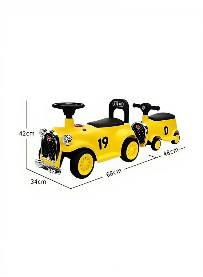 Ride On Train Toy, Khalifa Electric Kids Train Car with Bluetooth Music, Detachable 2-Section Toddler Riding Vehicle for Indoor Outdoor Use, Suitable for Boys Girls Age 2 and Above (Yellow) - Image 2