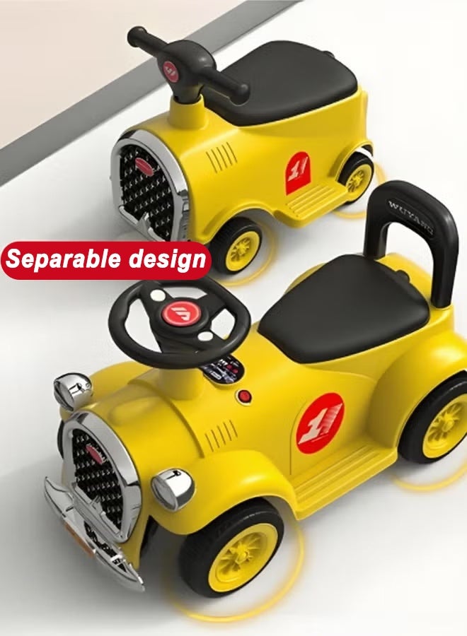 Ride On Train Toy, Khalifa Electric Kids Train Car with Bluetooth Music, Detachable 2-Section Toddler Riding Vehicle for Indoor Outdoor Use, Suitable for Boys Girls Age 2 and Above (Yellow) - Image 4
