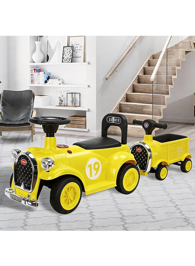 Ride On Train Toy, Khalifa Electric Kids Train Car with Bluetooth Music, Detachable 2-Section Toddler Riding Vehicle for Indoor Outdoor Use, Suitable for Boys Girls Age 2 and Above (Yellow) - Image 1
