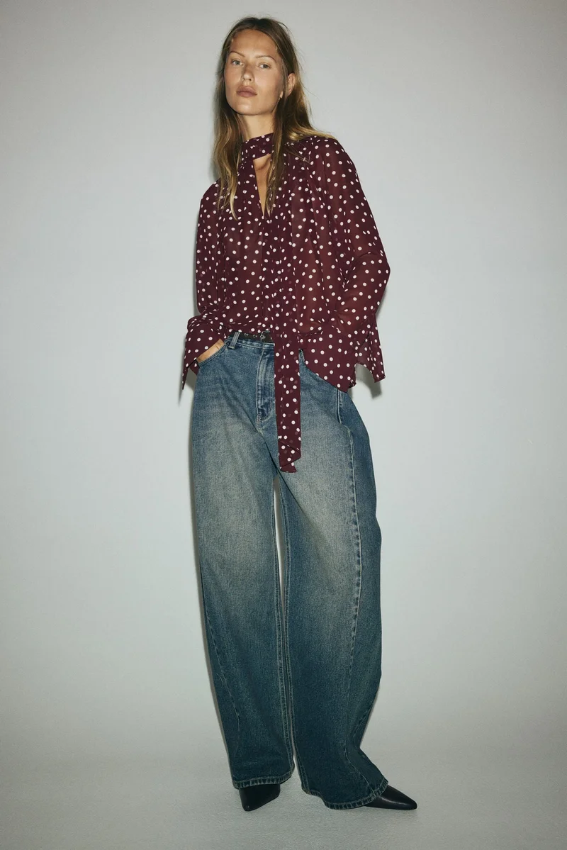 H&M Scarf-collar blouse