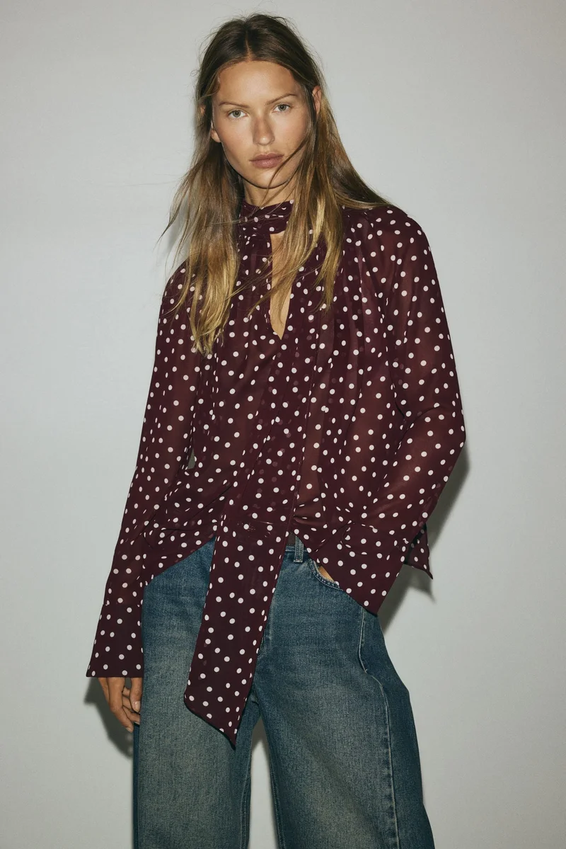 H&M Scarf-collar blouse