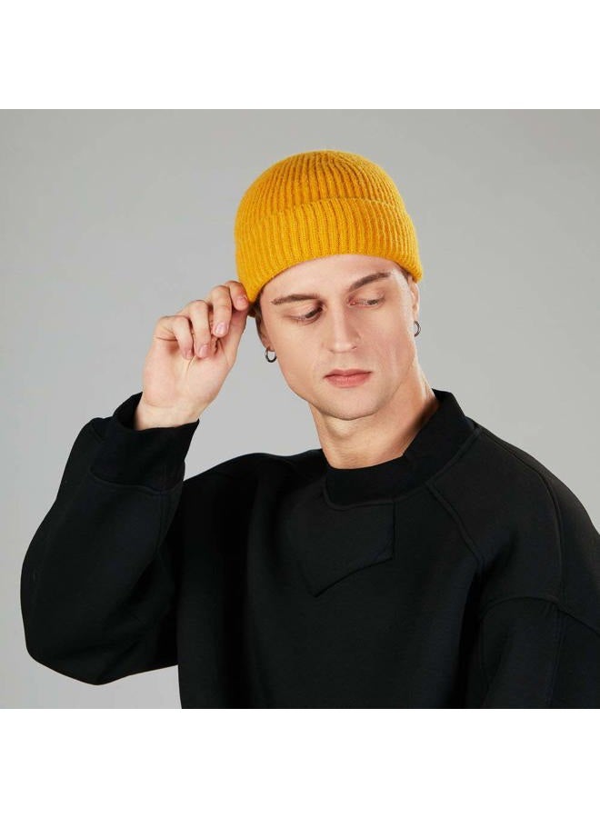 Roybens 4 Pack Wool Fisherman Beanies for Men, Knit Short Watch Cap Winter Warm Hats, D - Image 3