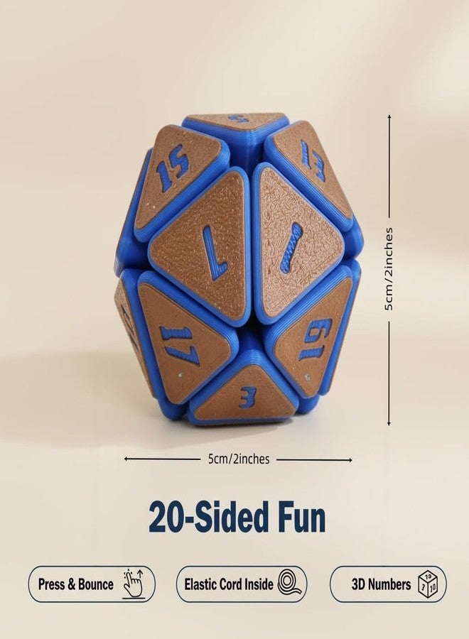 Venshy 3D Printed Squishy D20 Fidget - Stress Relief Cube for Anxiety & Focus, Satisfying Clicking Sensory Toy for Adults, Perfect for Desk Fidgeting, Gift Idea (Laser Purple/Brown, 1pcs) - Image 2