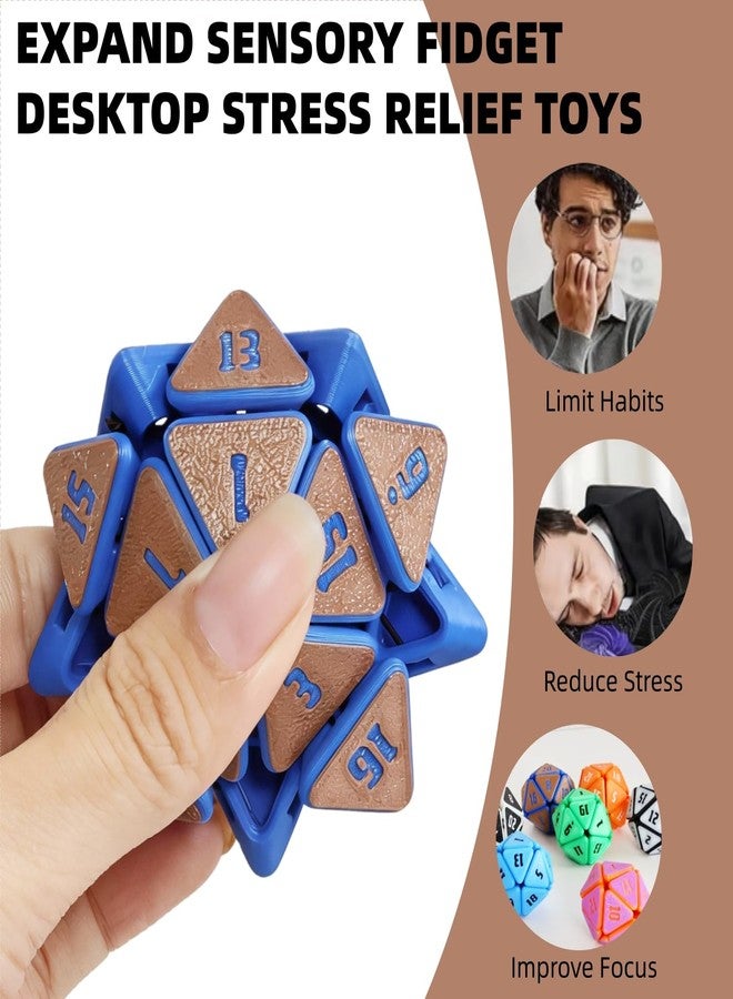 Venshy 3D Printed Squishy D20 Fidget - Stress Relief Cube for Anxiety & Focus, Satisfying Clicking Sensory Toy for Adults, Perfect for Desk Fidgeting, Gift Idea (Laser Purple/Brown, 1pcs) - Image 3