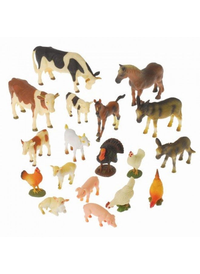 Constructive Playthings Constructive Playthings Realistic Farm Animal Toys, Age 3 and Up, Set of 18 