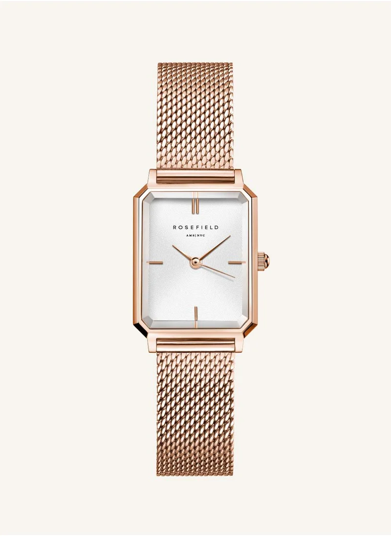 RoseField Rosefield Octagon XS Mesh White Rose gold Women Watch - OWRMR-O59