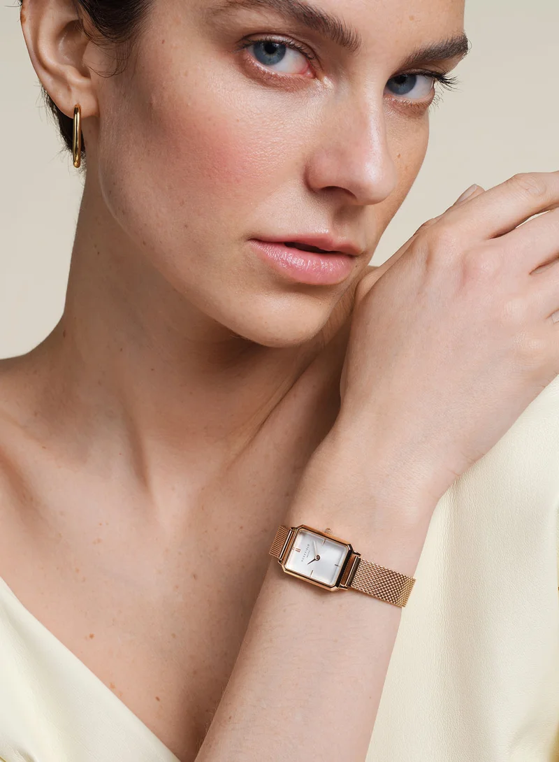 RoseField Rosefield Octagon XS Mesh White Rose gold Women Watch - OWRMR-O59