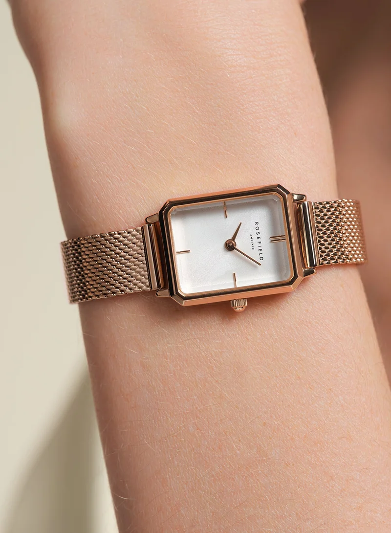 RoseField Rosefield Octagon XS Mesh White Rose gold Women Watch - OWRMR-O59