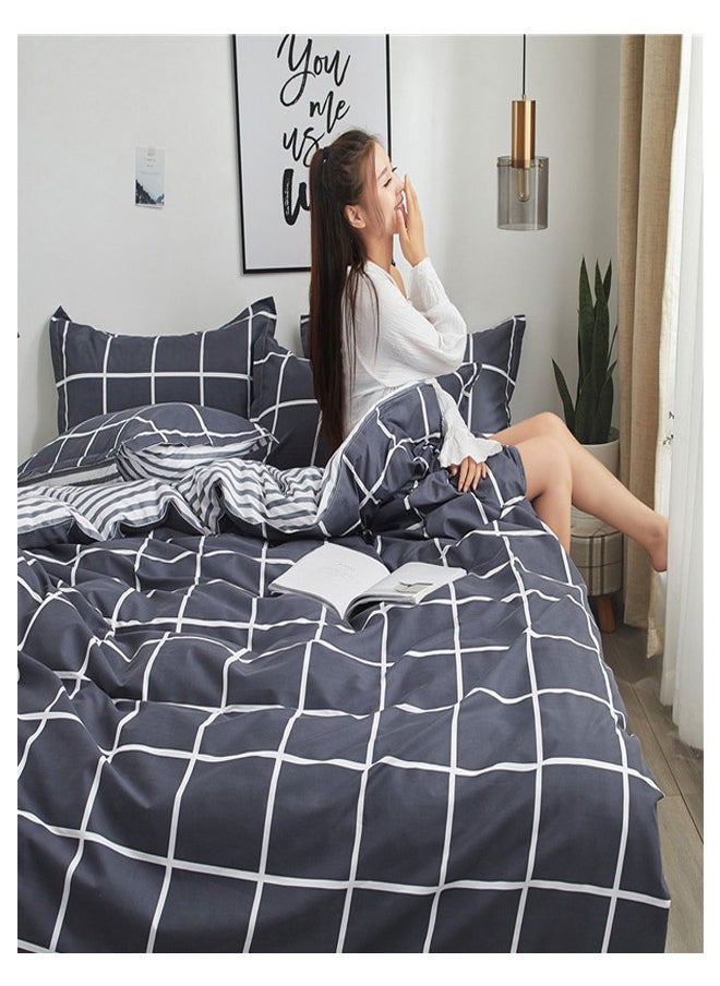 ZCM-HAPPY Luxurious Thickened 3-Piece Brushed Microfiber Bed Sheet Set with Pillow Covers - Ultra Soft, Wrinkle Resistant, Durable Bedding for King and Queen Size Beds, Comfortable Bed Sheets for All Seasons Hotel Quality Bedding Set  - Image 1