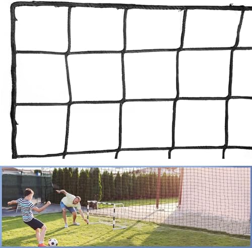 Wiseek Soccer Backstop Net 10x40ft High Impact Soccer Barrier Net Nylon Sport Netting Barrier Soccer Netting Soccer Rebounder Behind Goal Installation Rope Included Black - Image 1