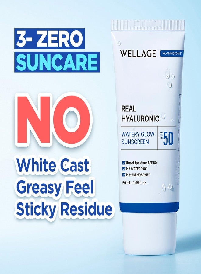 ويليدج مجموعة ويلاج المزدوجة من واقي الشمس بحمض الهيالورونيك الحقيقي لإضفاء توهج مائي، عامل حماية من الشمس 50 - حماية واسعة النطاق من الأشعة فوق البنفسجية مع 6 أنواع من حمض الهيالورونيك - لا يترك طبقة بيضاء، قاعدة مكياج - واقي شمس للوجه على الطريقة الكورية، 1.69 أونصة سائلة × عبوتين - Image 3