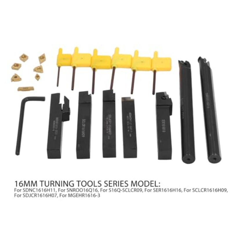 Metal Lathe Tool Steel Alloy 7pcs Small Carbide Insert Holder and Light with 7 Different Angles High Holding Ideal for Precise Cutting - Image 5